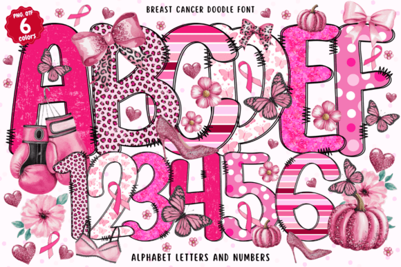 Breast Cancer Doodle: Artistic Typography for Awareness