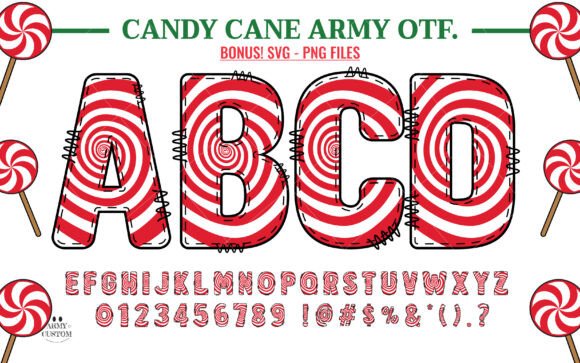 Candy Cane Army: A Festive Design Font