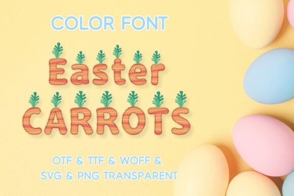 Easter Carrots: A Vibrant Color Font for Festive Design