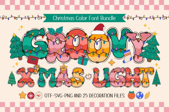 Groovy X'mas Light: A Festive Font for Retro Holiday Designs