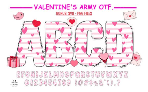 Love Valentine's Army Stripe: A Doodle Font for Heartfelt Design
