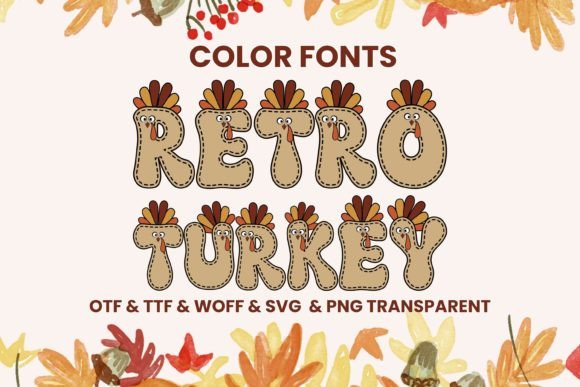 Retro Turkey: A Playful Color Font for Festive Designs