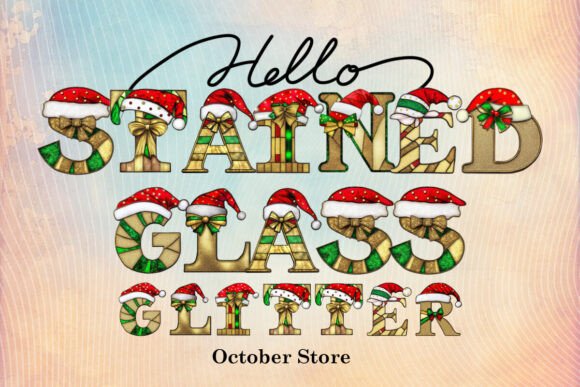 Stained Glass Glitter: Elevate Festive Design with Radiant Typography