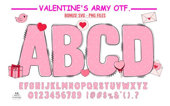 Valentine's Army Dot: A Doodle Font for Heartfelt Design